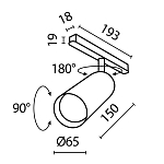 Трековый светильник Technical TR032-2-20W4K-S-W 250_100_802158