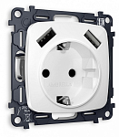Розетка с заземлением и 2хUSB type A, без рамки Ambrella Volt OMEGA MO109010 250_100_2192668