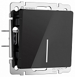 Выключатель проходной одноклавишный с подсветкой без рамки Werkel черный акрил W1112148 250_100_2130944