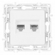 Розетка двойная RJ-11 и Ethernet RJ-45, без рамки Arte Milano am-217 217.44-1.white 500_191_2302768