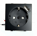 Розетка с заземлением и со шторкой и USB, без рамки Stekker Эрна 49155 250_100_Array