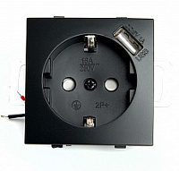 Розетка с заземлением и со шторкой и USB, без рамки Stekker Эрна 49155 500_191_2300864