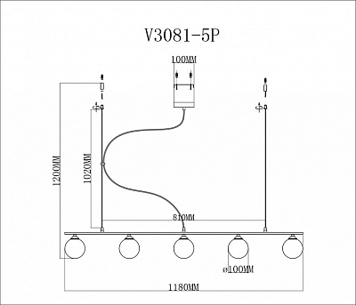 Подвесной светильник Moderli Sector V3081-5P 400_400_1965717