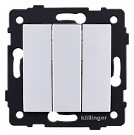 Выключатель трехклавишный без рамки Kollinger  REA-R-012WH 500_191_3123816