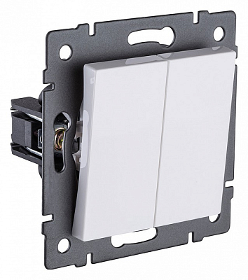 Выключатель проходной двухклавишный без рамки Kollinger  REA-S-009WH 400_400_3124058