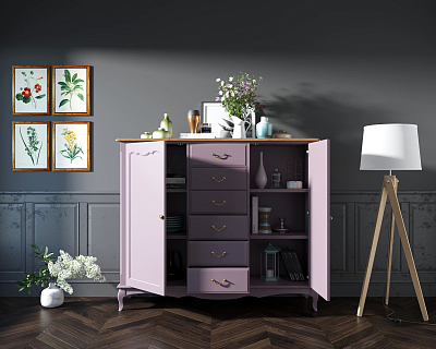 Комод Leontina Lavanda с шестью ящиками и дверками арт ST9350L 400_400_1933565