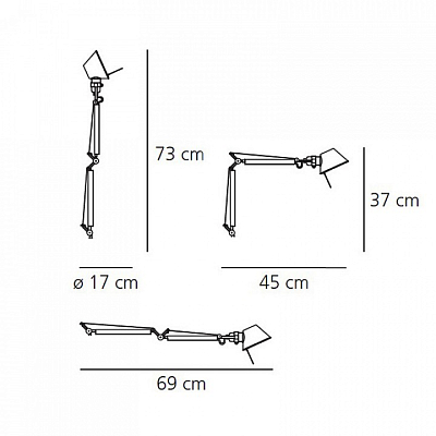 Основание для настольной лампы Artemide Tolomeo Micro  9Вт K A010300 400_400_1924958