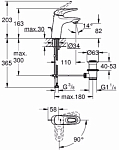 23374LS3 Eurostyle new Смеситель для раковины с донным клапаном и энергосберегающим картриджем, белая луна 250_100_1437934
