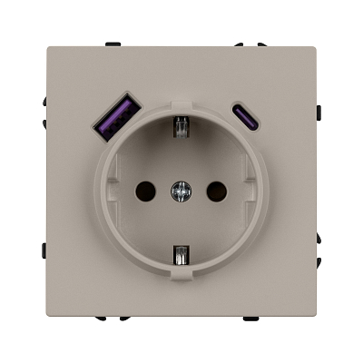 Розетка с заземлением и 2хUSB type A и C, без рамки Arlight SCT-NOBE 059444 400_400_3093269