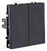 Выключатель двухклавишный без рамки Kollinger Eclipse EC-025BK 100_100_3106486