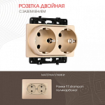 Розетка двойная с заземлением, без рамки Arte Milano am-217 217.40-2.shampan 250_100_2877488