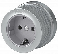 Розетка с заземлением Werkel Ретро (матовый хром) WL19-10-01 500_191_2296428