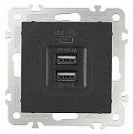 Розетка USB, без рамки Arte Milano am-206 206.46-1.black 500_191_2302703