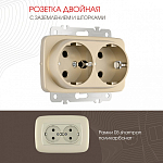 Розетка двойная с заземлением, без рамки Arte Milano am-205 205.40-2.shampan 250_100_2167009