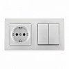 Блок с розеткой и выключателем Arte Milano SET06-2 SET06-2-30-2-40-1 silver 100_100_2182119