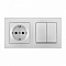 Блок с розеткой и выключателем Arte Milano SET06-2 SET06-2-30-2-40-1 silver
