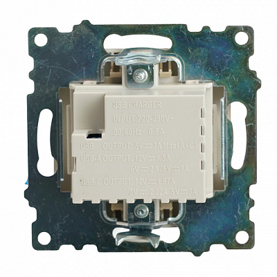 Розетка 2хUSB type A и C без рамки Stekker Катрин 50053 400_400_2160582