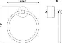 AQ4212CR ОБЕРОН полотенцедержатель кольцо 250_100_2732238