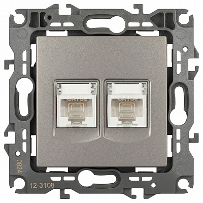 Розетка двойная Ethernet RJ-45 без рамки Эра Эра 12 12-3108-16 400_400_2395216