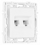 Розетка двойная RJ-11 и Ethernet RJ-45, без рамки Arte Milano am-217 217.44-1.white 250_100_2167851