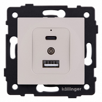 Розетка 2хUSB type A и C без рамки Kollinger  REA-037CM 400_400_3123515