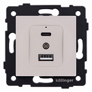Розетка 2хUSB type A и C без рамки Kollinger  REA-037CM 500_191_3123515