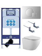 SET AQUATEK ЕВРОПА-068 4в1 (рама AQUATEK INS-0000025 +крепление KKI-0000002 +кнопка KDI-0000068 +унитаз AQ1901-00 +тонкое сиденье sc) 500_191_3232690