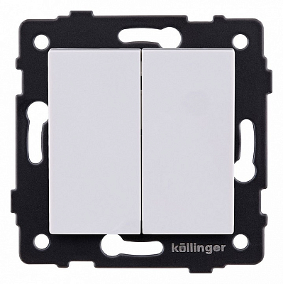Выключатель проходной двухклавишный без рамки Kollinger  REA-S-009WH 400_400_3124060