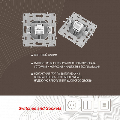 Розетка Ethernet RJ-45 без рамки Arte Milano am-217 217.45-1.silver 400_400_2167869