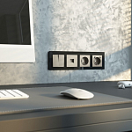 Розетка с заземлением и со шторкой и 2хUSB type A и C, без рамки Werkel дымчатый W1271704 250_100_2131381