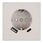 Розетка с заземлением и со шторкой и 2хUSB type A и C, без рамки Stekker Мия 50482 250_100_Array