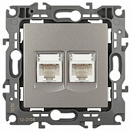 Розетка двойная Ethernet RJ-45 без рамки Эра Эра 12 12-3108-16 500_191_2395239