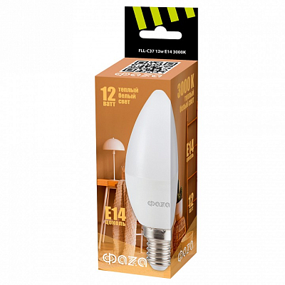 Лампа светодиодная Jazzway  E14 12Вт 3000K FLL- C37 12w E14 3000K 400_400_2869841
