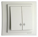 Выключатель проходной двухклавишный Mono Electric Larissa 103-191923-111 250_100_Array