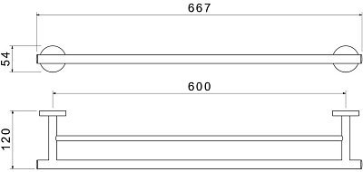 AQ4230CR ОБЕРОН полотенцедержатель двойной 600 мм 400_400_2412602