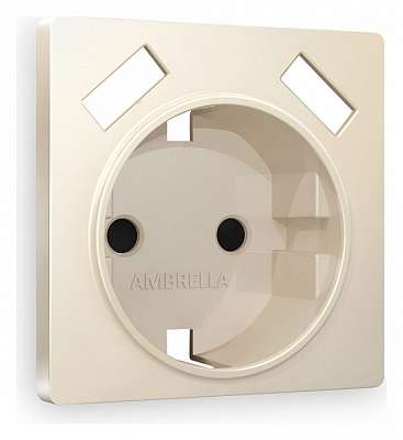 Накладка для розетки с заземлением и со шторками и 2хUSB type A Ambrella Volt ALFA AP3290 400_400_2185085