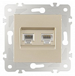 Розетка двойная RJ-11 и Ethernet RJ-45, без рамки Arte Milano am-203 203.44-1.shampan 250_100_Array