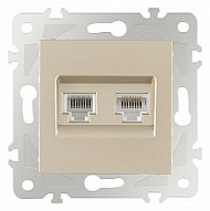 Розетка двойная RJ-11 и Ethernet RJ-45, без рамки Arte Milano am-203 203.44-1.shampan 500_191_2302545