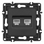 Розетка двойная RJ-11 и Ethernet RJ-45, без рамки Arte Milano am-217 217.44-1.black 250_100_2167832