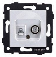ТВ-розетка и SAT-розетка оконечная без рамки Kollinger  REA-022WH 500_191_3123419