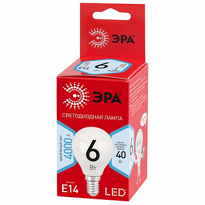 Лампа светодиодная Эра  E14 6Вт 4000K LED P45-6W-840-E14 R 400_400_2842525