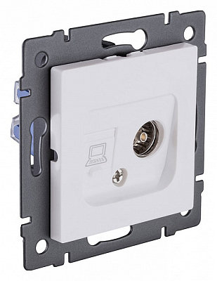 ТВ-розетка и розетка Ethernet RJ-45 без рамки Kollinger  REA-021WM 400_400_3123399