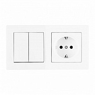 Блок с розеткой и выключателем Arte Milano SET06-2 SET06-2-30-2-40-1 white 500_191_2305961