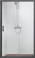 AQ ARI RA 10020BL Душевая дверь двухэлементная, раздвижная1000x2000 профиль черный, стекло прозрачное (AQ NAA 6121-100) 500_191_3224823