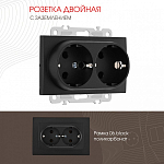 Розетка двойная с заземлением, без рамки Arte Milano am-206 206.40-2.black 250_100_2167365