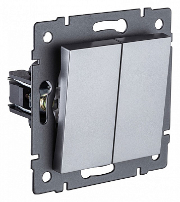 Выключатель проходной двухклавишный без рамки Kollinger  REA-S-009GY 400_400_3124054