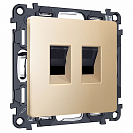 Розетка двойная Ethernet RJ-45 и со шторками, без рамки Ambrella Volt ALFA MA612110 250_100_Array