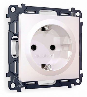 Розетка с заземлением, без рамки Ambrella Volt ALFA MA206010 400_400_2185843