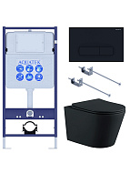 Set AQUATEK ВЕГА (рама AQUATEK Standard INS-0000012 с звукоиз.прокладкой+крепеж KKI-0000001+кнопкаKDI-0000017+унитаз ВЕГА AQ1905-MB с крышкой-сиденьем 500_191_3226755