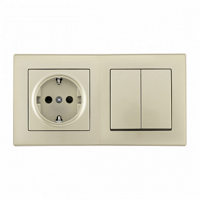 Блок с розеткой и выключателем Arte Milano SET06-2 SET06-2-30-2-40-1 shampan 400_400_2182115